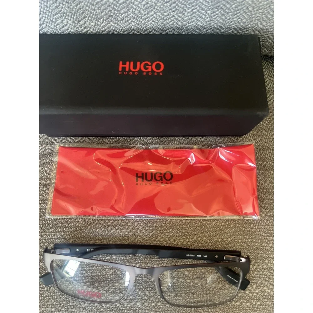 New Hugo Boss HG0293 Rectangle Matte Brown Gray Eyeglasses Authentic New Case